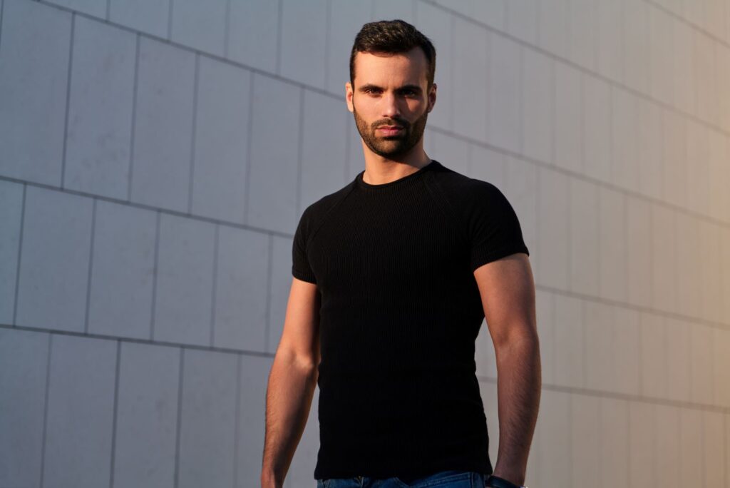 dégradé haut homme barbe