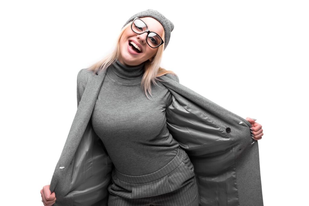 haut sous veste tailleur col roulé