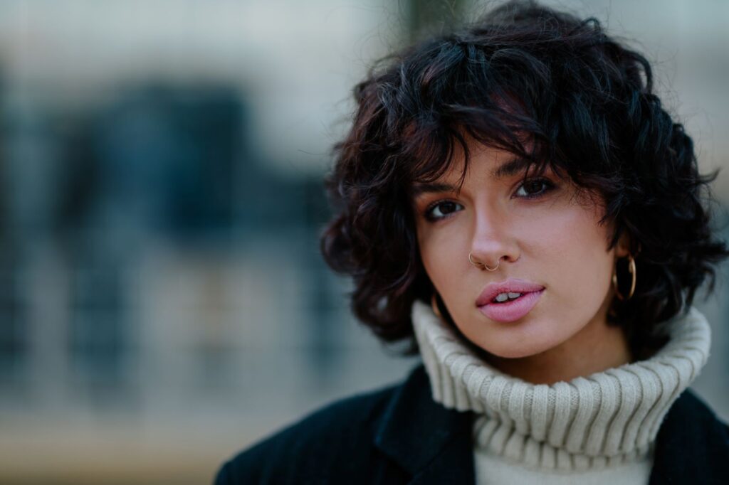 carre degrade italien boucle femme brune